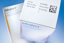 This photo shows lot number, manufacturing date, expiry date, product information—alphanumeric and 2D DataMatrix code printed by a Wolke thermal ink-jet printer from Videojet.