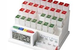 MedCenter features new approach of pill stocking (with days and dates), talking alarms, and visual aids.