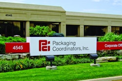 This photo shows the new Packaging Coordinators, Inc. signage at the company's Rockford, IL, facility.