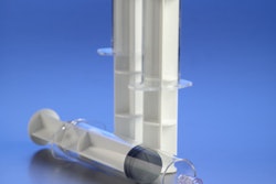 Prefillable polymer syringe for large-volume injectable drugs by way of IV infusion.