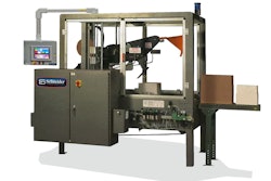 Case sealer uses recyclable, pilfer-resistant, water-activated tape to seal cases for strong bond.