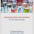 This photo shows the report cover of Biologics and clinical trial materials in the cold chain.