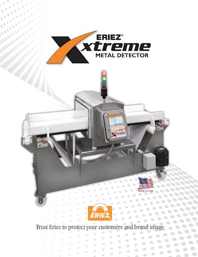 A downloadable brochure for Xtreme metal detector for applications in packaging, pharmaceutical, and other industries.