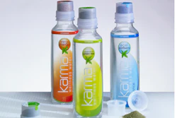 Branson Ultrasonics helped Karma Culture LLC overcome the challenge of welding the patented KarmaCap, a dispensing capsule that holds vitamins and other essential ingredients separate from the water until the consumer peels back the protective seal, pushes down on the cap, and gently shakes the bottle to mix the drink. The “reservoir cap” is used for Karma® Wellness Water plastic bottles.