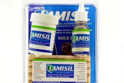 Shown in this photo is a fake Lamisil three-pack.