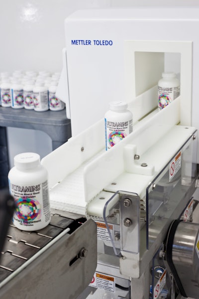 QUALITY ASSURANCE. A Signature Touch metal detector from Mettler-Toledo Safeline helps ensure the quality of Gematria’s nutritional supplements and antioxidant formulas.
