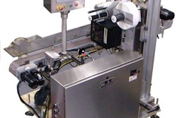 The Model 1220 aggregates, labels, inspects, and rejects bundles of pharmaceutical unit cartons.