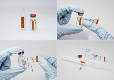 Detachable single-wrap labels reduce the risk of parenteral dispensing errors.