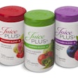 Juice+'s cylindrical bottle with dispensing closure for nutritional capsules offers consumers better value and reduces packaging waste compared to previous package.