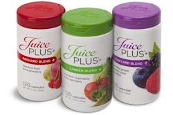 Juice+'s cylindrical bottle with dispensing closure for nutritional capsules offers consumers better value and reduces packaging waste compared to previous package.