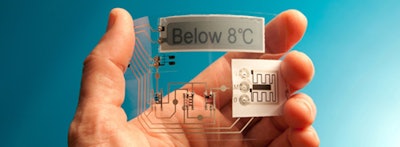 Printed electronic temperature indicators are used in distribution, storage, and management of sensitive medical products.
