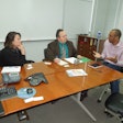 An update on the U.S. Pharmacopeial Convention in Rockville, MD. In this photo, Theresa Laranang-Mutlu (far left) and Dr. Desmond Hunt (far right) of the U.S. Pharmacopeial Convention talk with Healthcare Packaging Editor Jim Butschli.