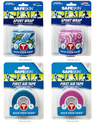 Kimberly-Clark refreshes its SafeSkin Kids sports wrap line, with new products and with packaging that uses kid-friendly graphics while communicating efficacy to moms.