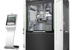 The FE75 Tablet Press can hold 115 punch stations to produce more than 1.6 million tablets/hr.