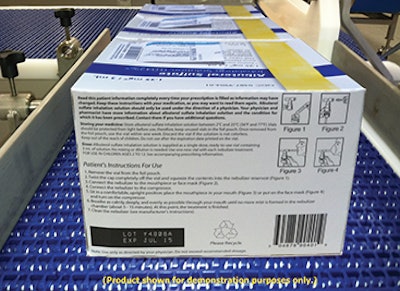 A pneumatic 90° transfer produces 20 cycles/min. Note: Product shown in photo for demonstration purposes only.