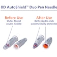 AutoShield Duo with patented dual needle shields enhances convenience and safety for insulin injections.