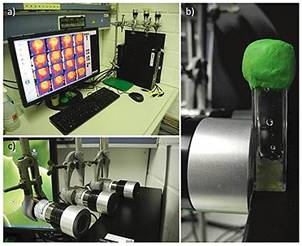FIGURE 1: Experimental set-up: Monitoring set-up in the lab showing three VisiSens detection units.