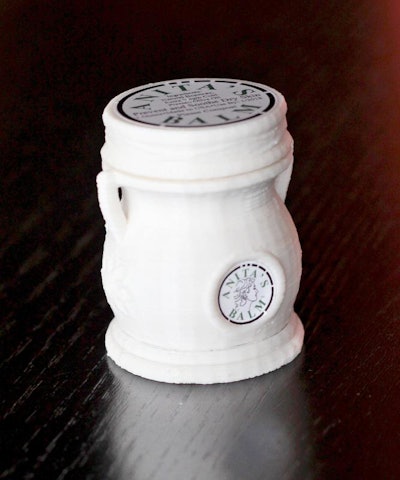 Anita’s Balm founder brings package manufacturing in-house, creating a custom twist-up container resembling a mini amphora jar, made from compostable PLA resin.