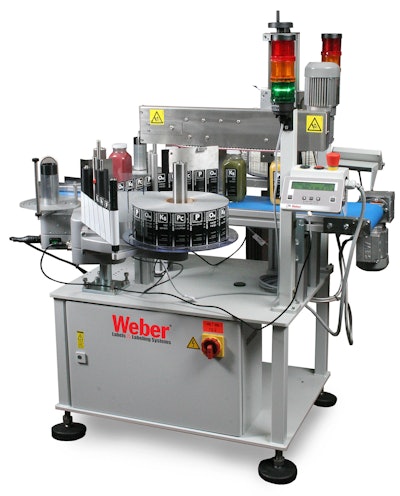 The Model 114 applies labels to one or two sides of a product simultaneously.