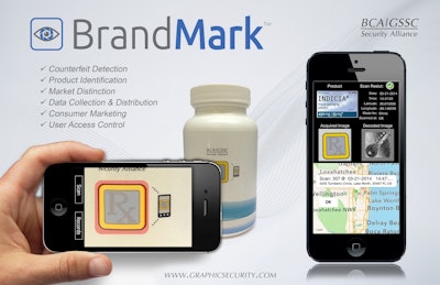 BrandMark™ customizable security system uses an encoded icon that can be authenticated using a smartphone app.