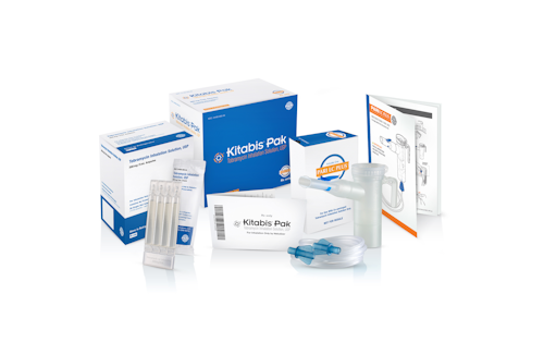 Packaging uses complementary colors to indicate that its inhalation product is designed to be delivered by its nebulizer.