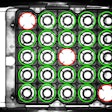 A vision targeting system senses missing components from nests of vials, syringes, and cartridges.
