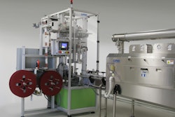 The R-100 applies full-body and tamper-evident sleeves at speeds of 30 to 100 cpm.