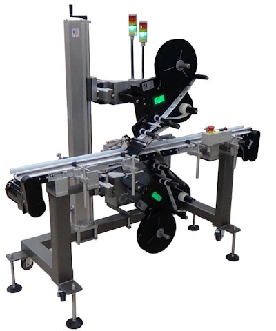 Simple, economical top-and-bottom labeling system provides consistent accuracy.