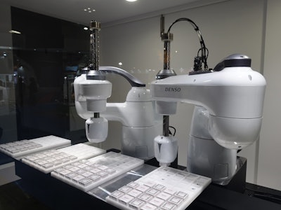 Now that DENSO’s robot interface is supported by Design Assistant machine vision software, vision-based guidance of robots like these can be implemented without the need to directly program the robot controller.