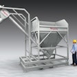 New extreme-duty Flexicon screw conveyor with purpose-built hopper transfers bulk material received from front-end loaders.