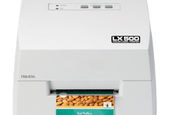 Affordable desktop label and tag printer operates at fast speeds and allows easy printing and cutting of short runs.