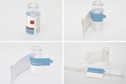 Three-layered film label has self-lifting starter tab; provides space for product info, post-printing with batch number, expiration date, dosage details and other data.