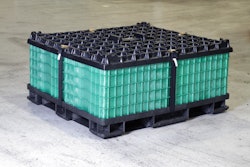 Reusable, retractable self-contained cargo restraints for material handling offer option to pallet wrapping or banding.