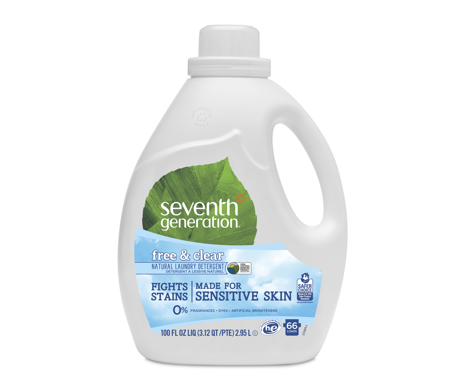 Seventh Generation has introduced a new 100-oz laundry detergent bottle containing 17% bio-based PE.