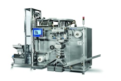 The Romaco Siebler HM 1-230 heat-sealing machine packs pharmaceutical solids in air, light and moisture-tight strip packaging.