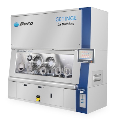 Dara’s aseptic fill-and-finish system is integrated with Getinge La Calhene’s isolator technology to achieve a class 100 cleanroom working environment.