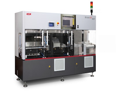 UV DOD piezo inkjet printing system is for full-color printing on blank blisters in a CMYK application process.