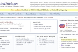 ClinicalTrials.gov interface