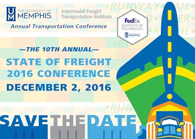 The 10th Annual Intermodal Conference, “The State of Freight,” takes place Friday, December 2, 2016, at the FedEx Institute of Technology in Memphis.