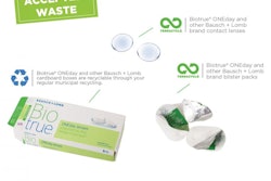 Contact lenses and blister packaging can now be recycled through a new program from Bausch + Lomb that also donates to blindness-prevention group for each pound recycled.