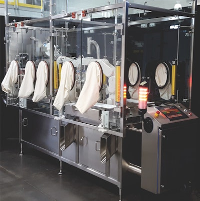 TaskMate® system integrates FANUC clean class robots with RABSeEnclosures to create a sterile automated filling and capping system for syringes.