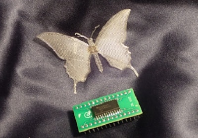 Pressure-sensitive 'e-stickers' contain all the functionality of traditional silicon circuits but can be fabricated into complex, flexible shapes such as butterflies. © 2016 KAUST