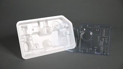 Medical device packaging made from Eastman's Eastalite resin.
