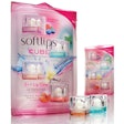 A holiday multipack of Softlips Cube lip balms uses a transparent PVC clamshell, insert, and sleeve with vibrant printing to produce an eye-catching multidimensional effect.