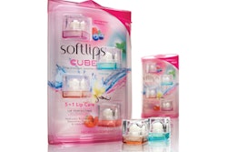 A holiday multipack of Softlips Cube lip balms uses a transparent PVC clamshell, insert, and sleeve with vibrant printing to produce an eye-catching multidimensional effect.