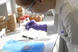 Emilia Hevelke prepares samples for testing in Smithers’ analytical chemistry laboratory in Leatherhead, U.K.