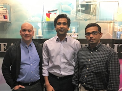From left to right, Javier Gonzalez, Director of Combination Products and Packaging Development, Promius, Prateek Lal, CEO, Adept Packaging, and Amit Kulkarni, Associate Director Package Engineering and Development, Promius.