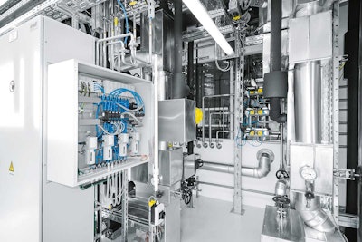 The valve terminal platform resides entirely in the control cabinets and allows Boehringer Ingelheim to position it outside of the API reactor rooms.