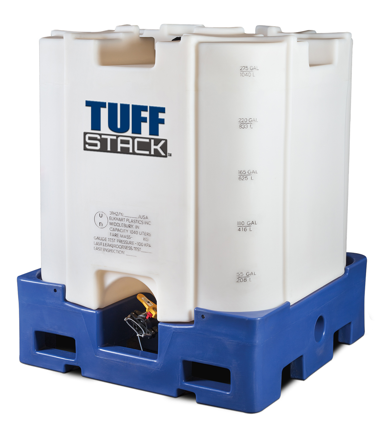 Bulk containers comprised of rotationally molded plastic components