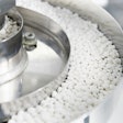 Shown here are tablets moving along a production line.